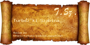 Turbéki Szabina névjegykártya